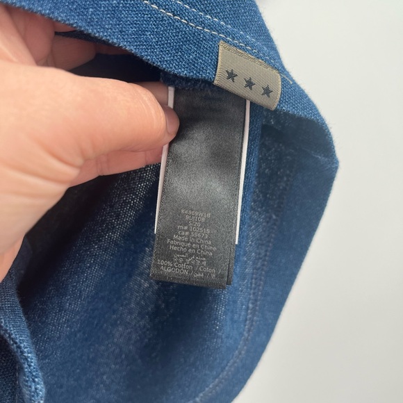 John Varvatos Collection Mens Lawrence Vintage Wash Camp Shirt Pacific Blue Sz M - Picture 6 of 7